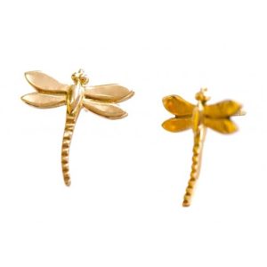 9K YELLOW GOLD DRAGON FLY EARRINNGS