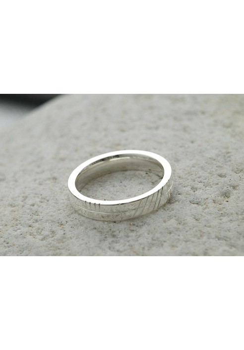 SILVER FLAT OGHAM RING